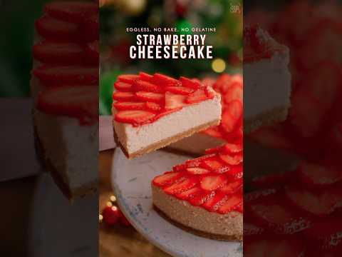Eggless, No Bake, No Gelatine Strawberry Cheesecake | Home-made Cream Cheese | Chef Sanjyot Keer