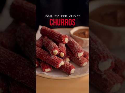Eggless Red Velvet Churros Recipe | Valentine’s Day Special | Chef Sanjyot Keer #shorts #ytshorts